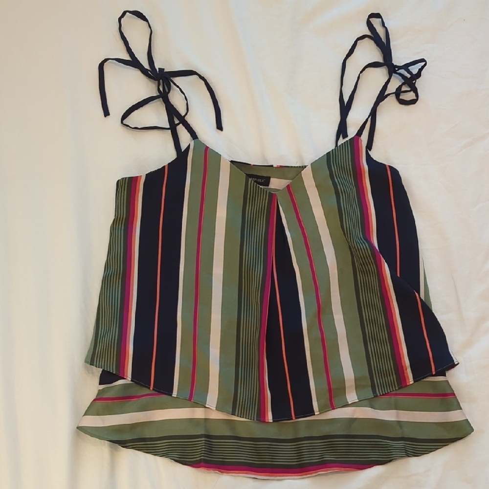 Banana Republic Green and Black Camisole Crop Top